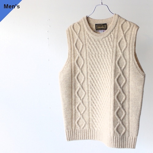 【ラスト１点】Orgueil ケーブルニットベスト Cable Knit Gilet　OR-4247　（Ivory）