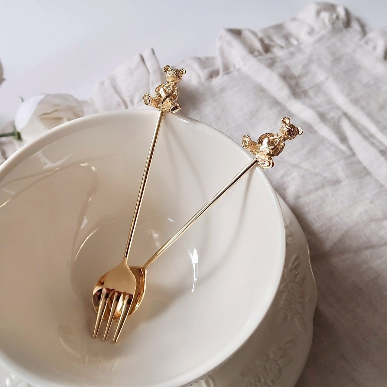レディースフルセット！SPOON HEAD 23cm / 小物セット Teddy bear tea spoon / ティースプーン ベア | BONNE CHANCE