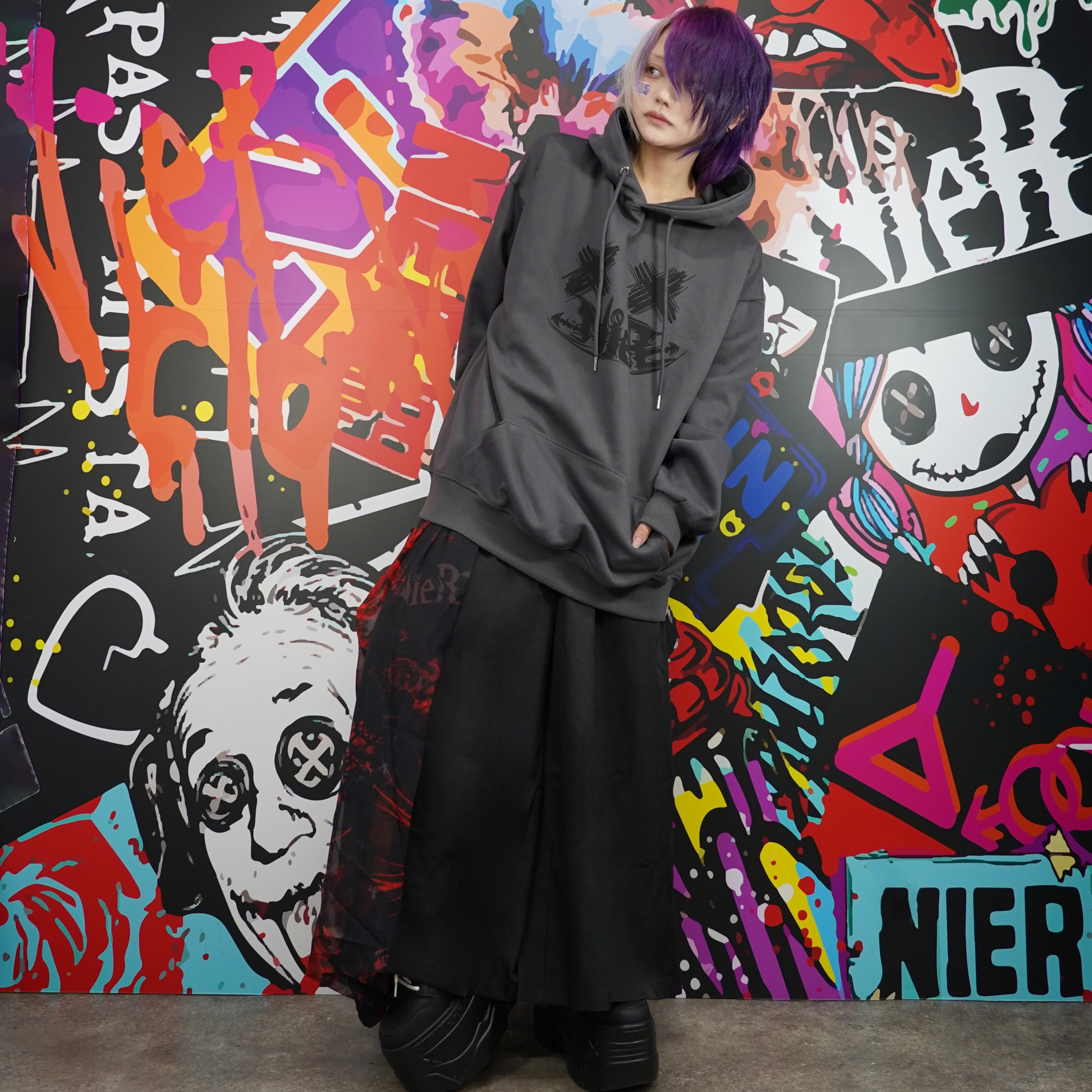 BACK CROSS DESIGN GRAY PARKA | NIER CLOTHING