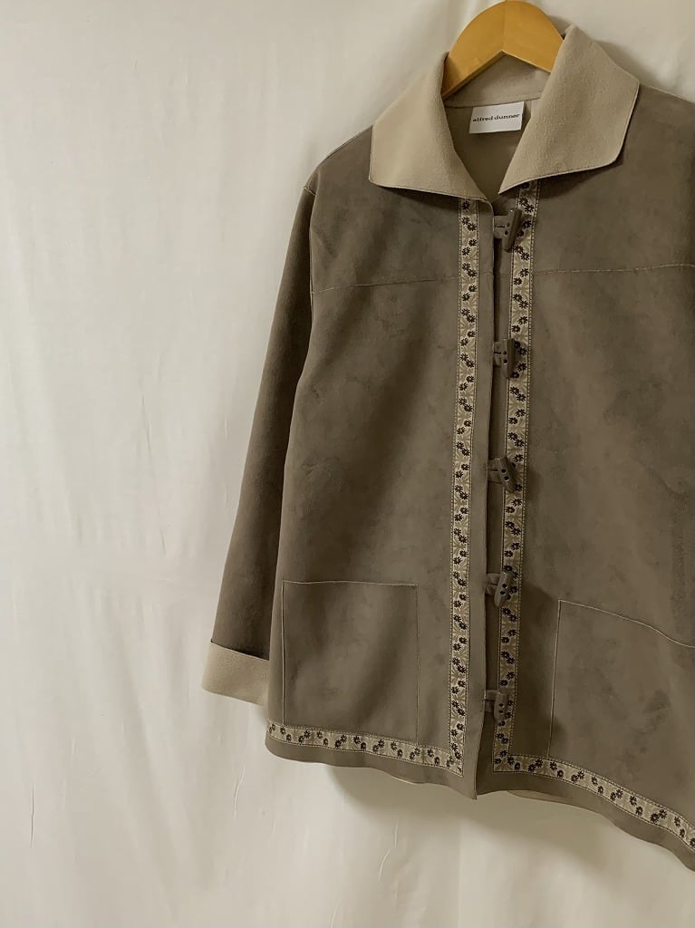 Taping Design Micro Suede Toggle Button Jacket