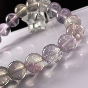 f122.希少レア♪カラーレスベース♪ほんわかグラデーションフローライトブレスレット