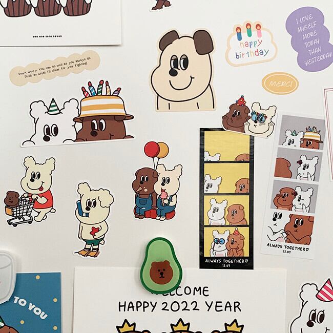 1107] ゴンチル ミニ デコ 型抜き ステッカーパック（全9枚） | moim