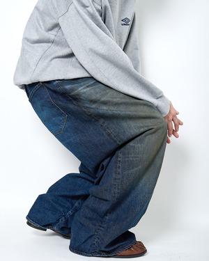 refomed "FRESH MAN DENIM WIDE PANTS 〔USED〕"