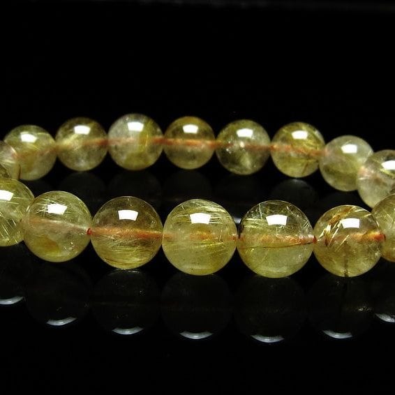 ルチルクォーツ ブレスレット 11mm タイチンルチルクォーツ タイチンルチル 一点物 メール便可 [M便 1/10] 111-49077