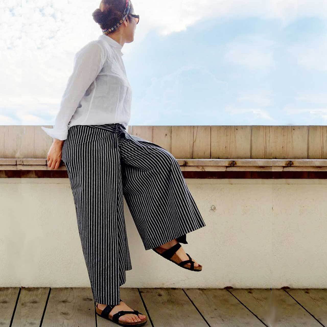 亀田縞ミャンマーパンツ ＜紺縞＞ | Tokyo Pouch