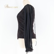 フラメンコ 衣装 ソニアジョーンズ SONIA JOHNES トップス ブラウス 黒 長袖 ダンス パーティ 発表会 水玉 ドット ブラック系 フェミニン モダン スタイリッシュ おしゃれ かわいい フォーマル レディース 高級感