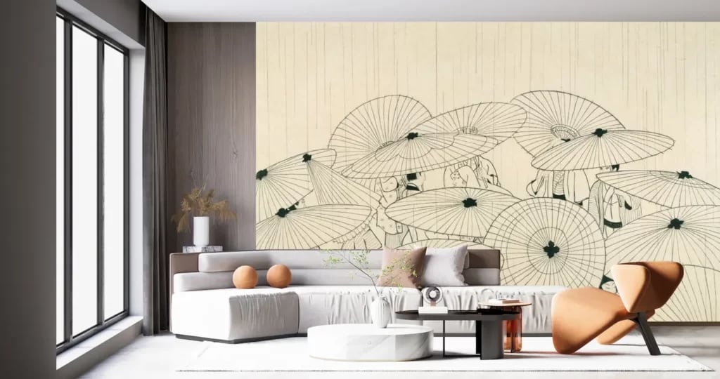 小村雪岱 〈おせん〉 傘 壁紙アート | 噂の宝珠堂