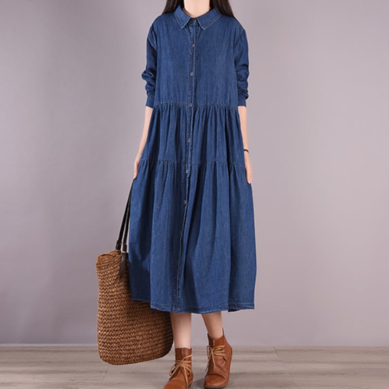 シャツデニムワンピース M1471