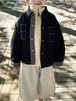 裏地チェック柄 厚手デニムジャケット