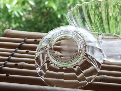 ガラス台付鉢　箱有　MA783 そうめん鉢 ガラス 鉢 食器 アルカド 素麺 大鉢 20cm ボウル | みのさらら