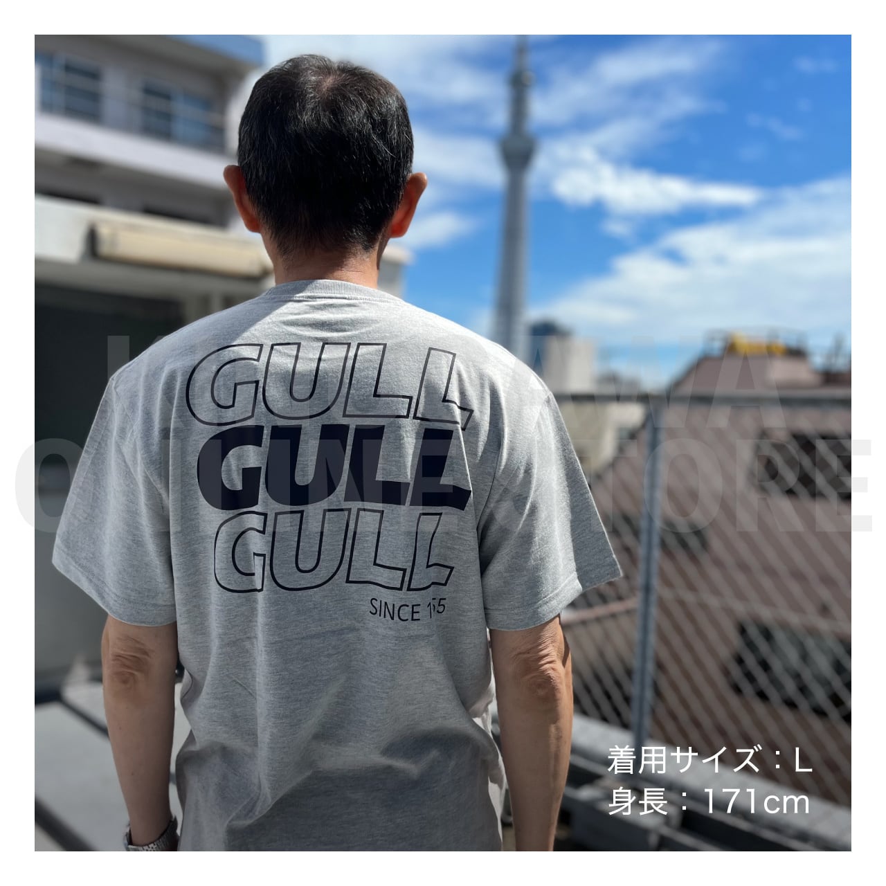 【OnlineStore限定】GULL デザインTシャツ（Tri-GULL）″ ミックスグレー ”