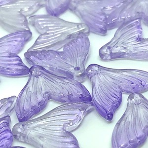 【2個】マーメイドテールガラスチャーム/コネクター /ガラス/