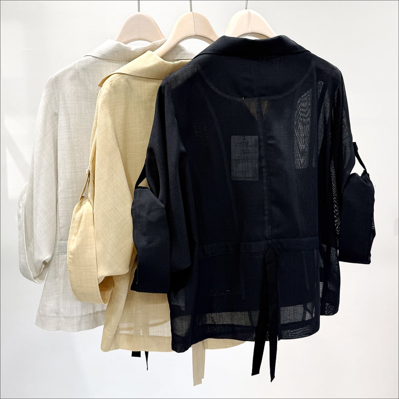 Lallia Mu ハーフスリーブダブルジャケット 2612261 Off/yellow/black