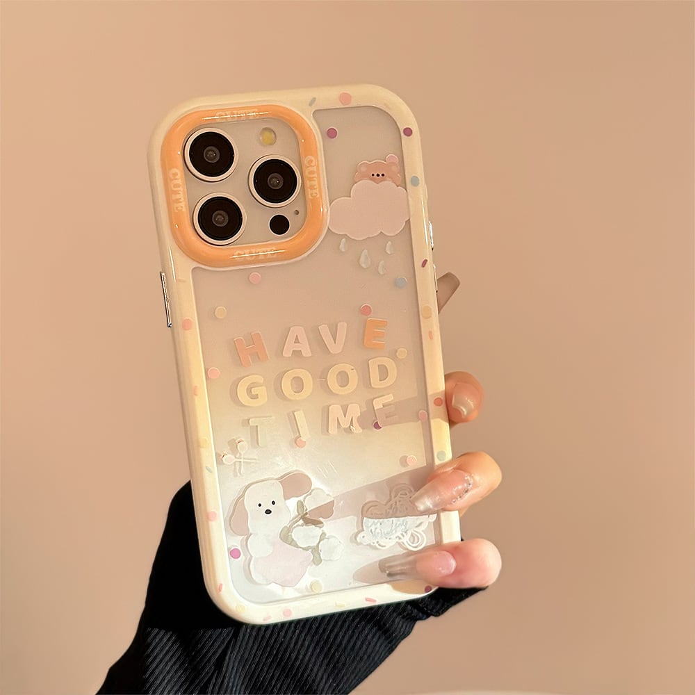 iPhone15対応】天使のテディベアに一目惚れ◎かわいいクマさん クリア