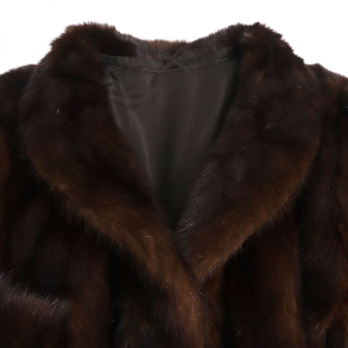 美品▽SAGA MINK サガミンク 本毛皮コート ダークブラウン 毛質艶やか