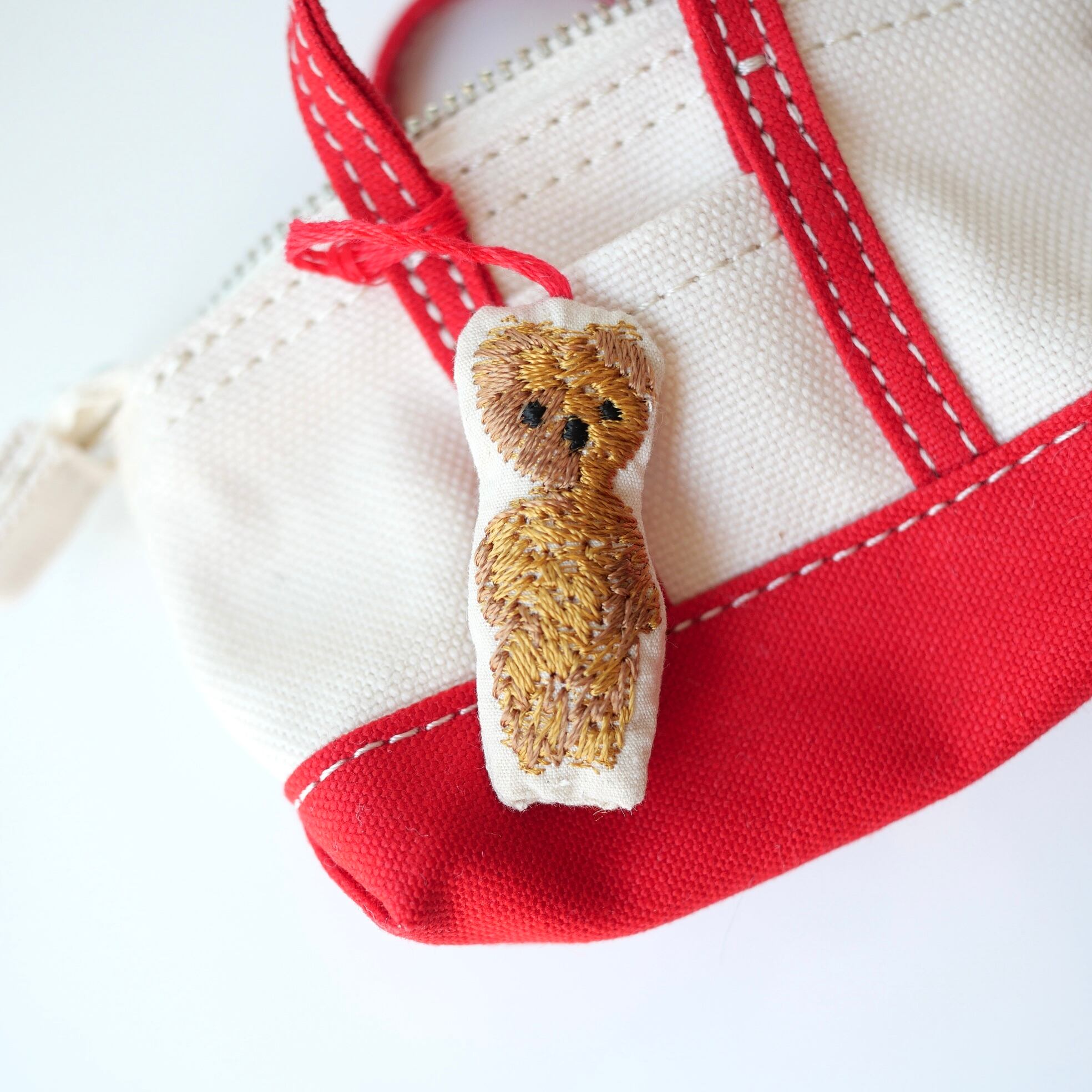 R&D.M.Co- no.8008a MINI MINI TOTE KEY RING Red bear付き | Cieloazulmat
