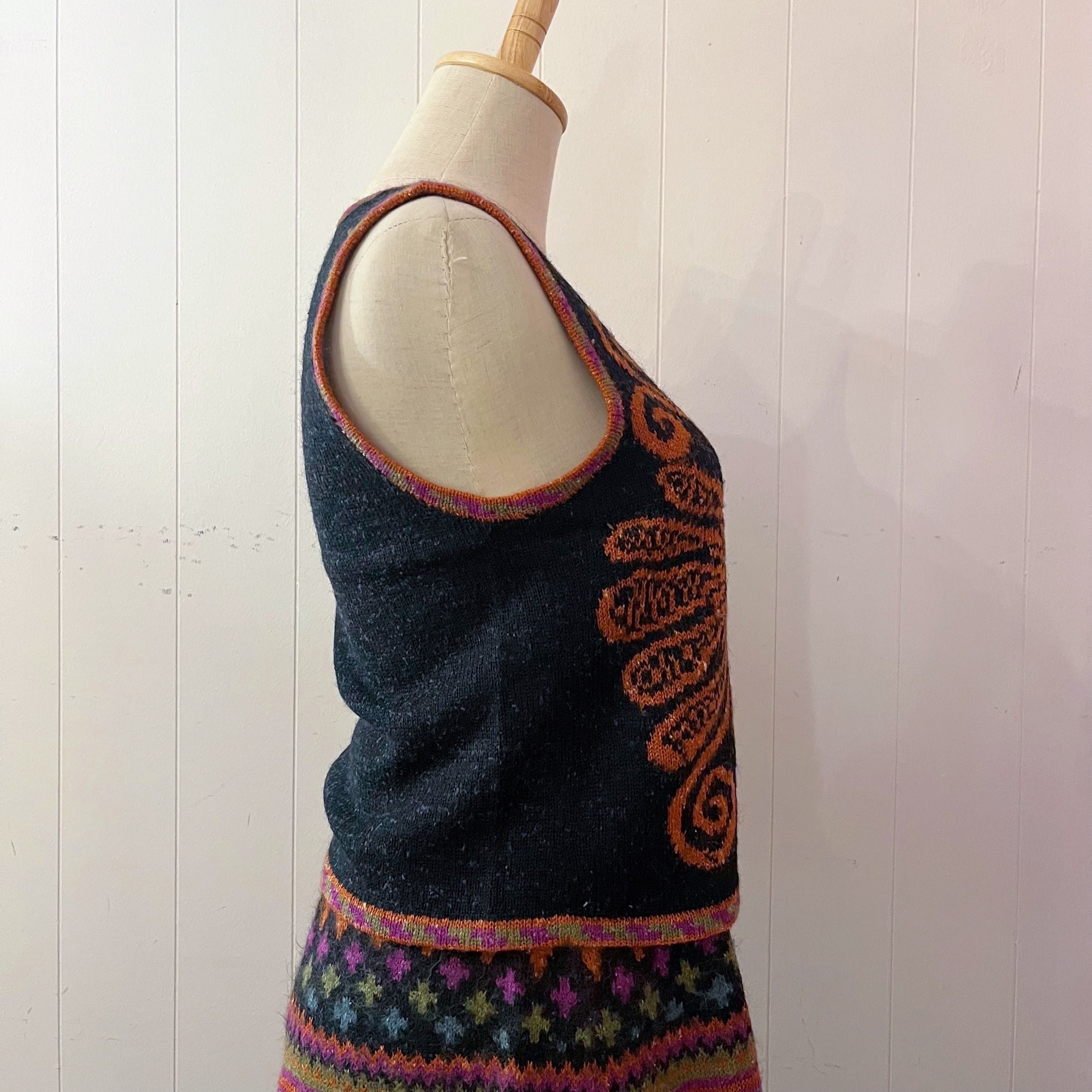 black orange butterfly knit set up