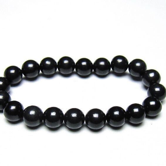 シュンガイト ブレスレット 10mm 一点物 メール便可 111-49707