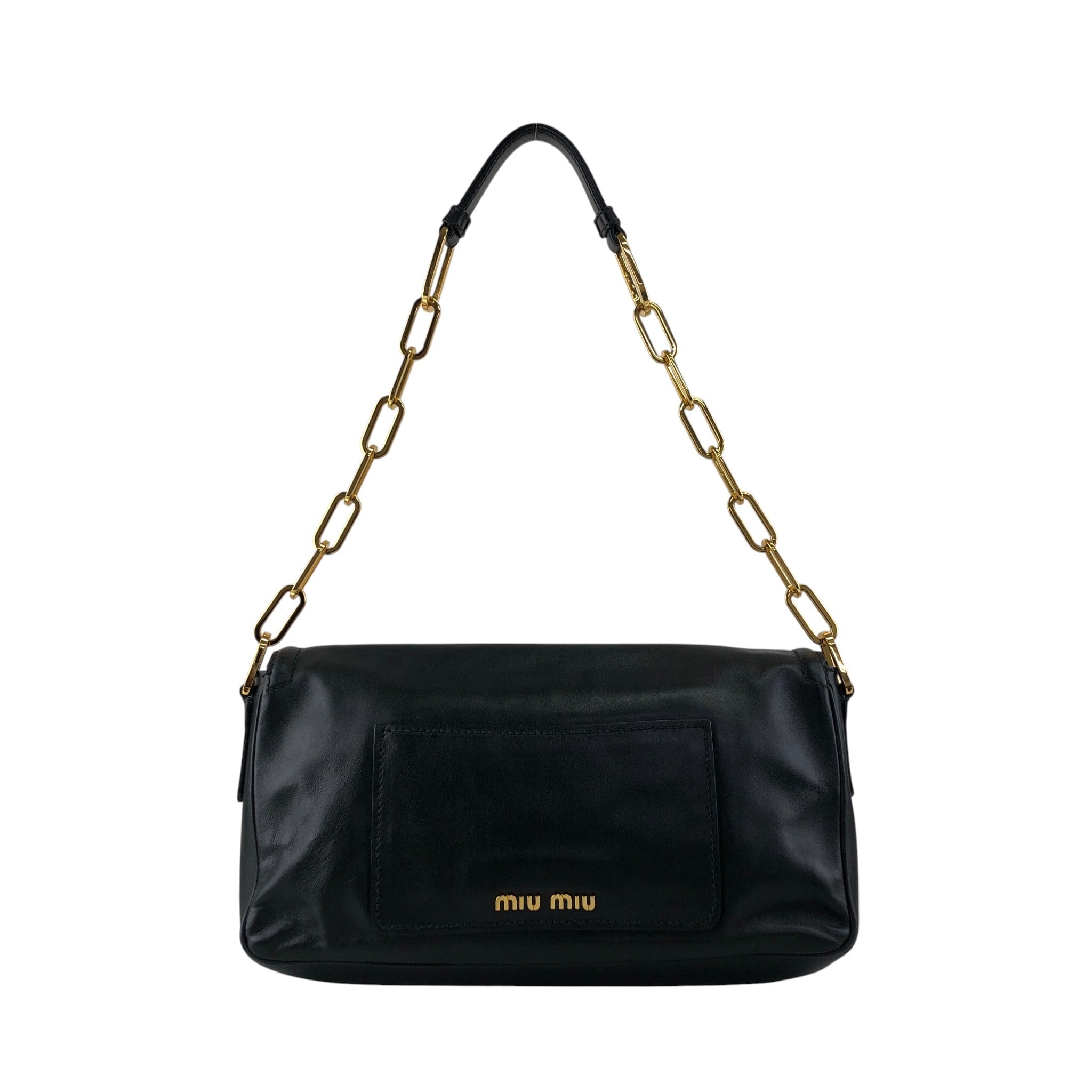 miumiu ミュウミュウ ショルダーバッグ ブラック ロック レザー