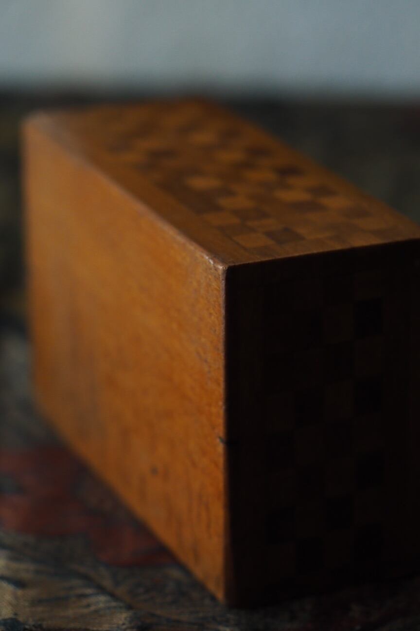 市松象嵌木箱-antique wood inlay box | アンティーク.ヴィンテージ