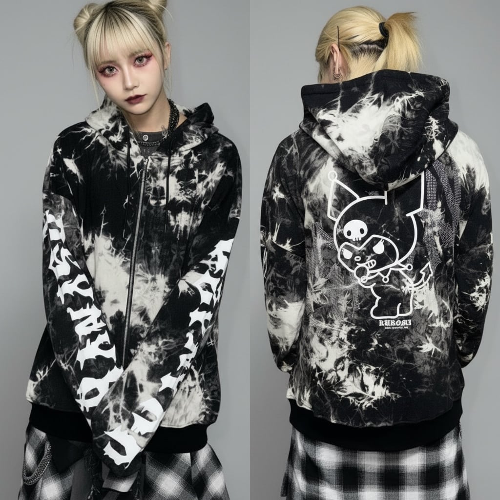 クロミ×PSYNYXXコラボZIPパーカー 地雷 サブカル サンリオ | 韓国系