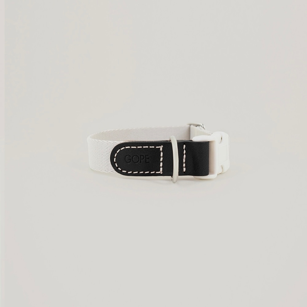 【即納】GOPE Picture Dog Collar  - O-Buckle｜Black × Ivory - 2