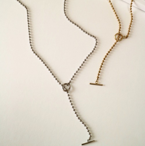stainless 2way long mantel chain necklace N054