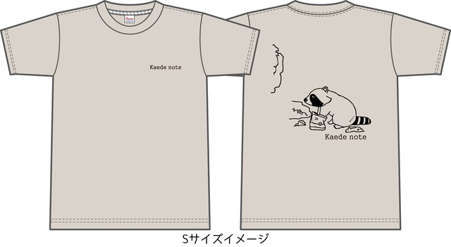 Kaede noteTシャツ「アライグマ」カラー：オートミール