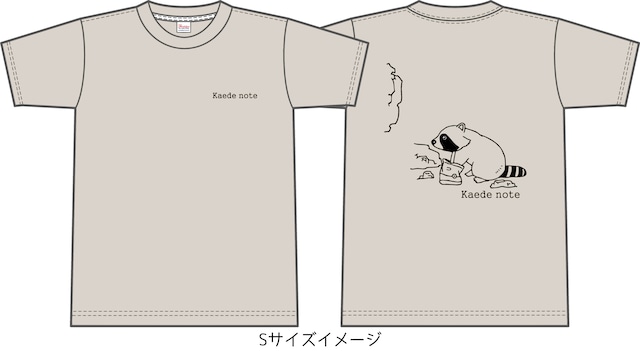 Kaede noteTシャツ「アライグマ」カラー：オートミール