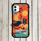 iPhoneケース 黒猫 バイオリン 音楽｜ヴァイオリン 北欧レトロ CAT098