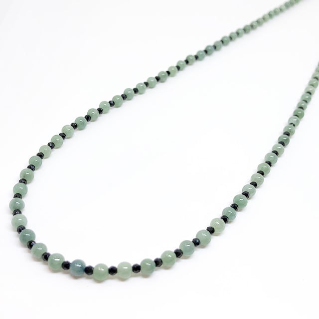 翡翠・ブラックスピネル ネックレス A貨翡翠 jd_ne1071 | 【MeiNu