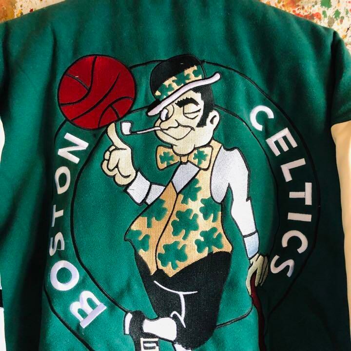 Celtics スタジャン　ブルゾン　緑　グリーン　冬　メンズ　アウター　厚手