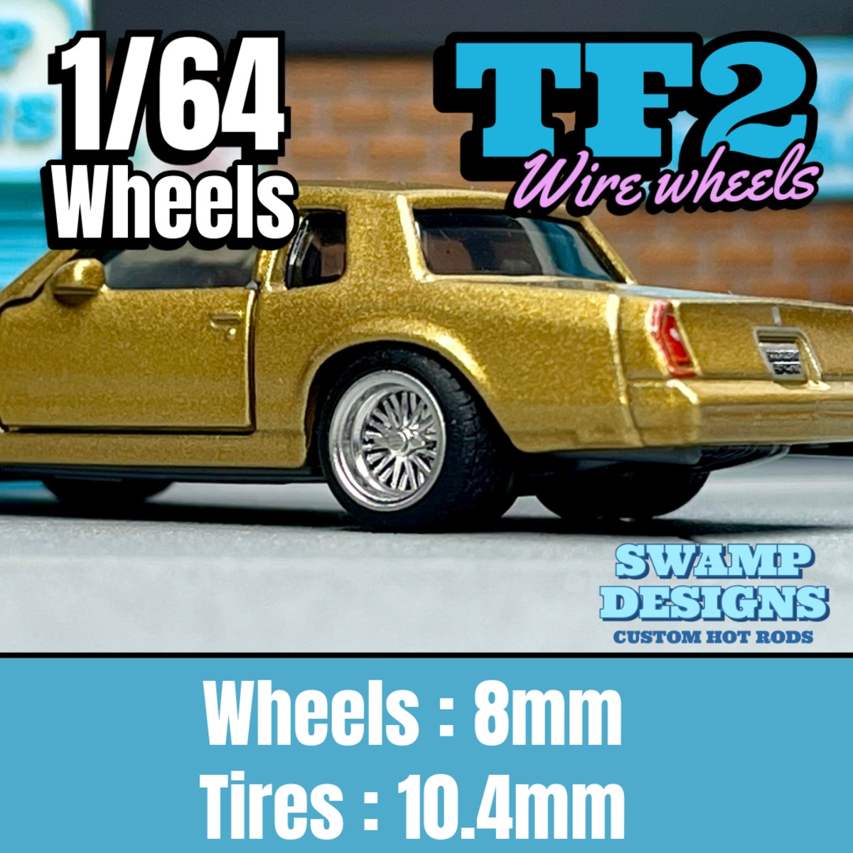 TF2】ワイヤーホイール 1/64 3インチ 未塗装 スポーク アメ車 10.4mm