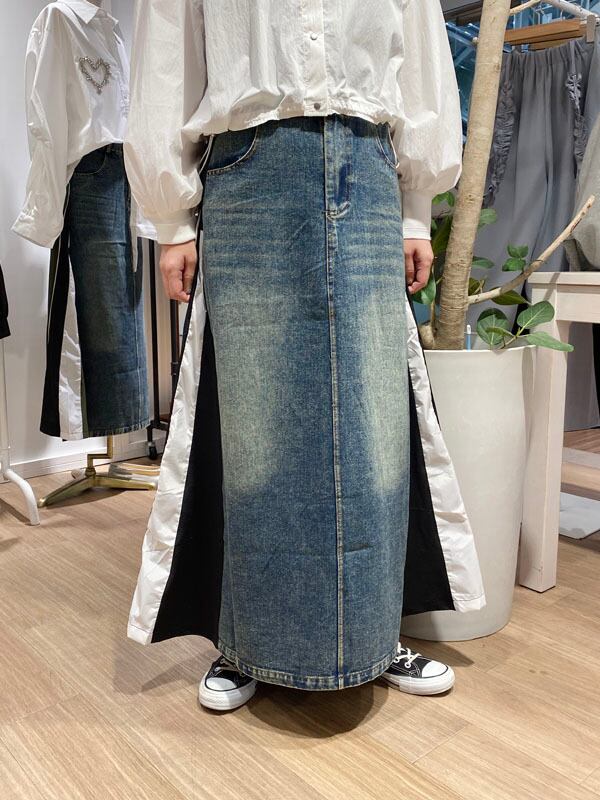 s/e/o 韓国ブランド　デニムスカート デザインデニムスカート 韓国ファッション 夏服[品番：SHNW0007248