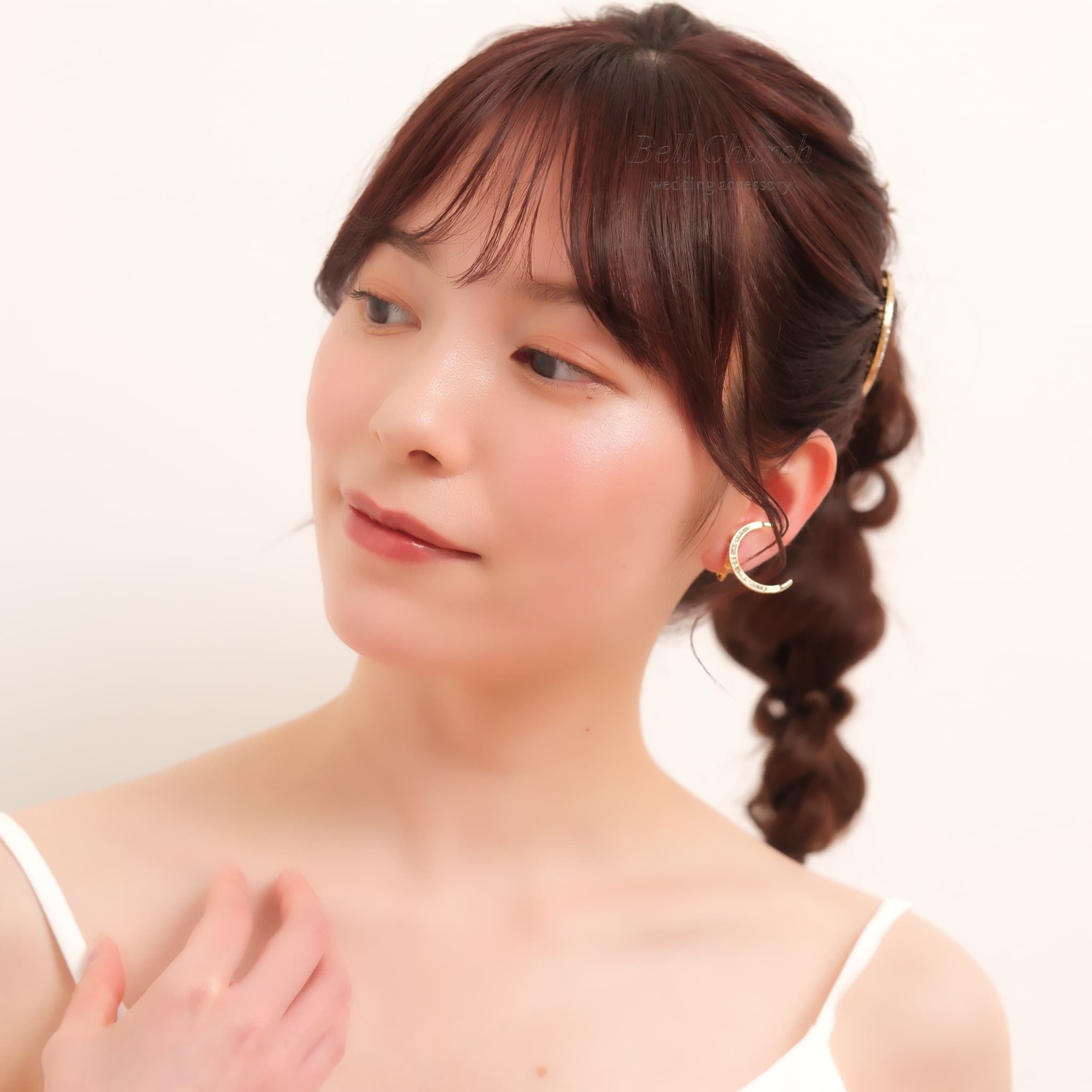 ウェディングピアス イヤリング |星 月モチーフ｜キュービック