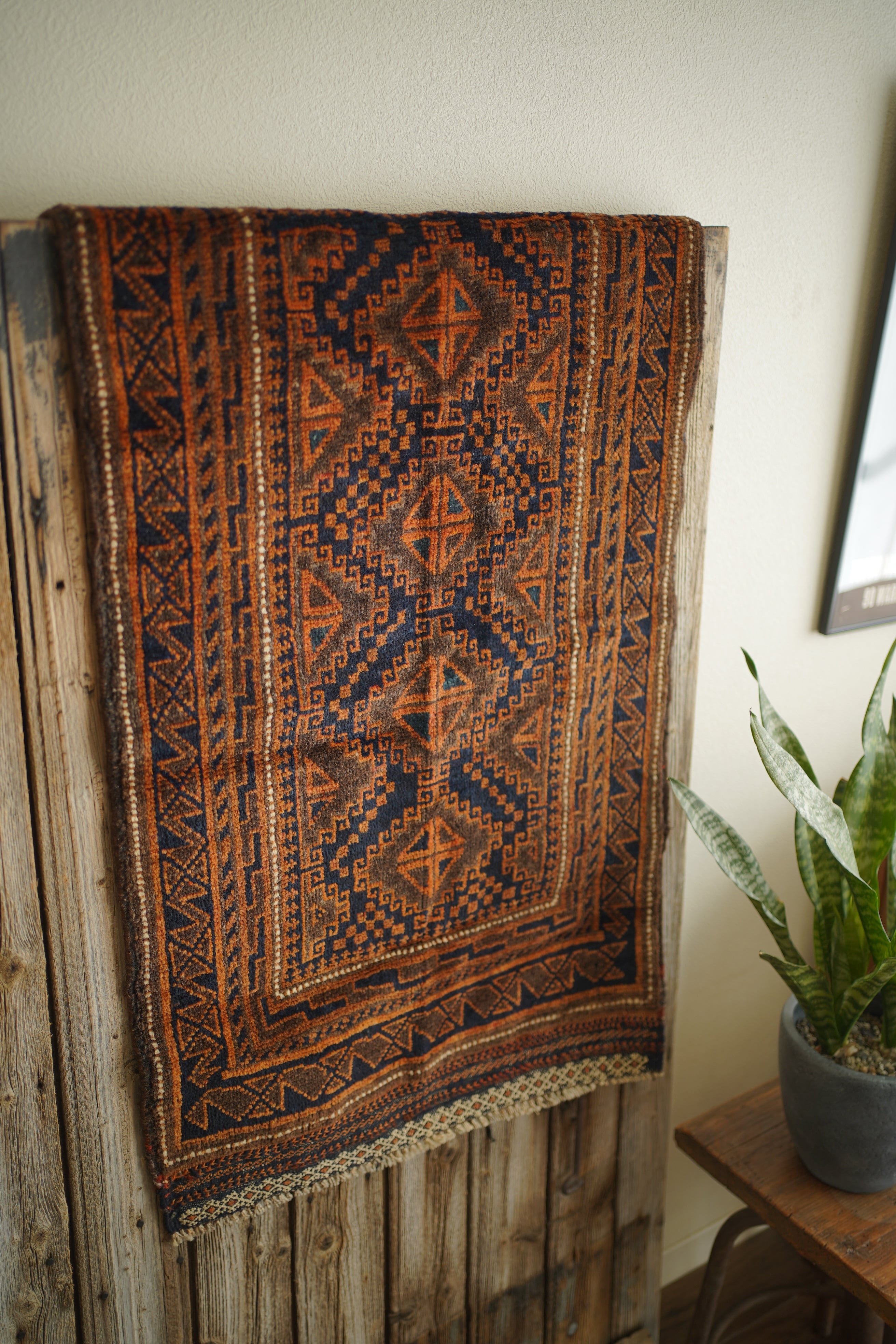 【小さめ】　トライバルラグ　ペルシャ　絨毯　ビンテージ Small Size | ヴィンテージラグ専門店 TIME RUG （ペルシャ絨毯