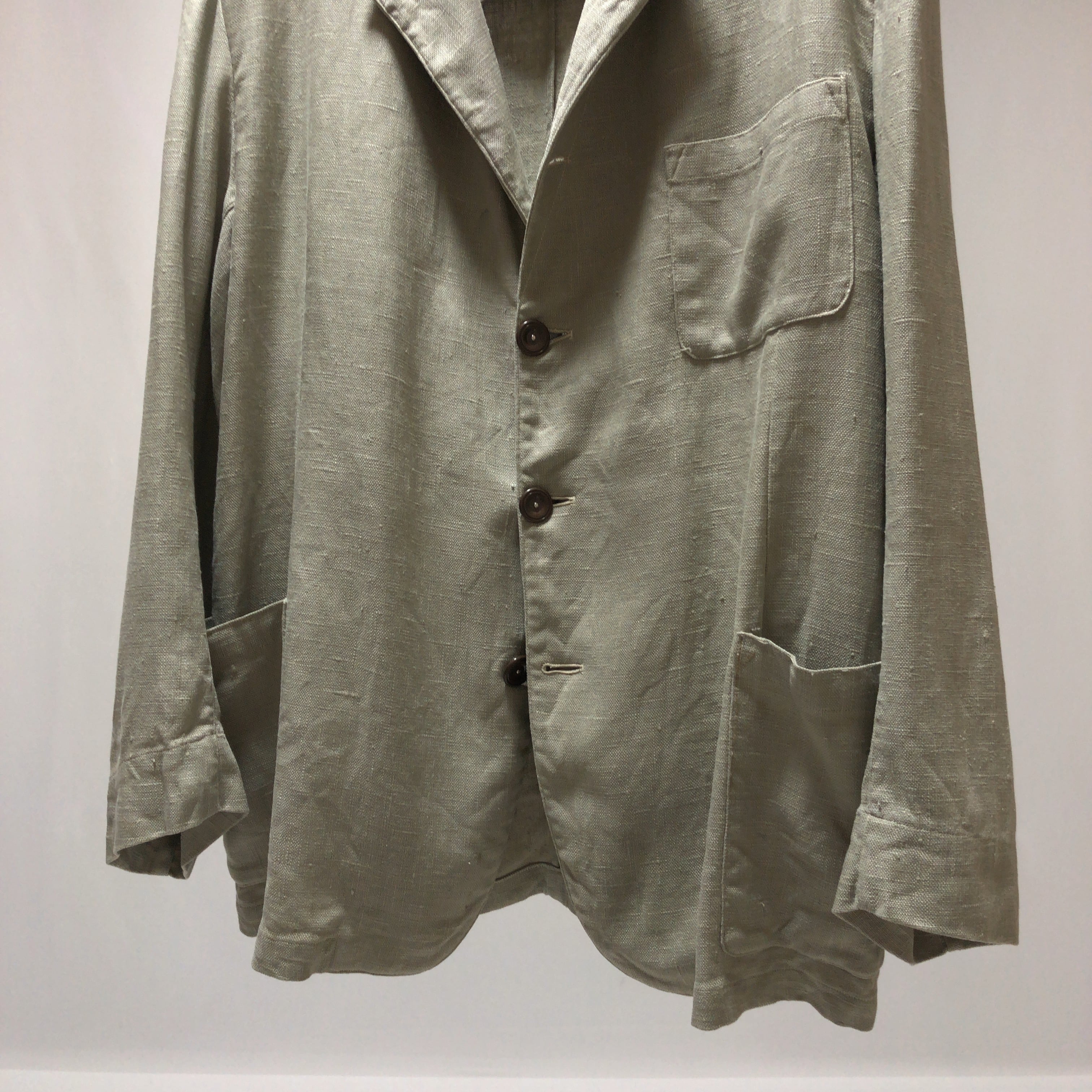 Grenvill / 30-40's Vintage Linen Tailored Jacket / Made in England