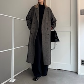 【受注予約:11月上旬入荷予定】Color nep mixed tweed long CO/charcoal gray