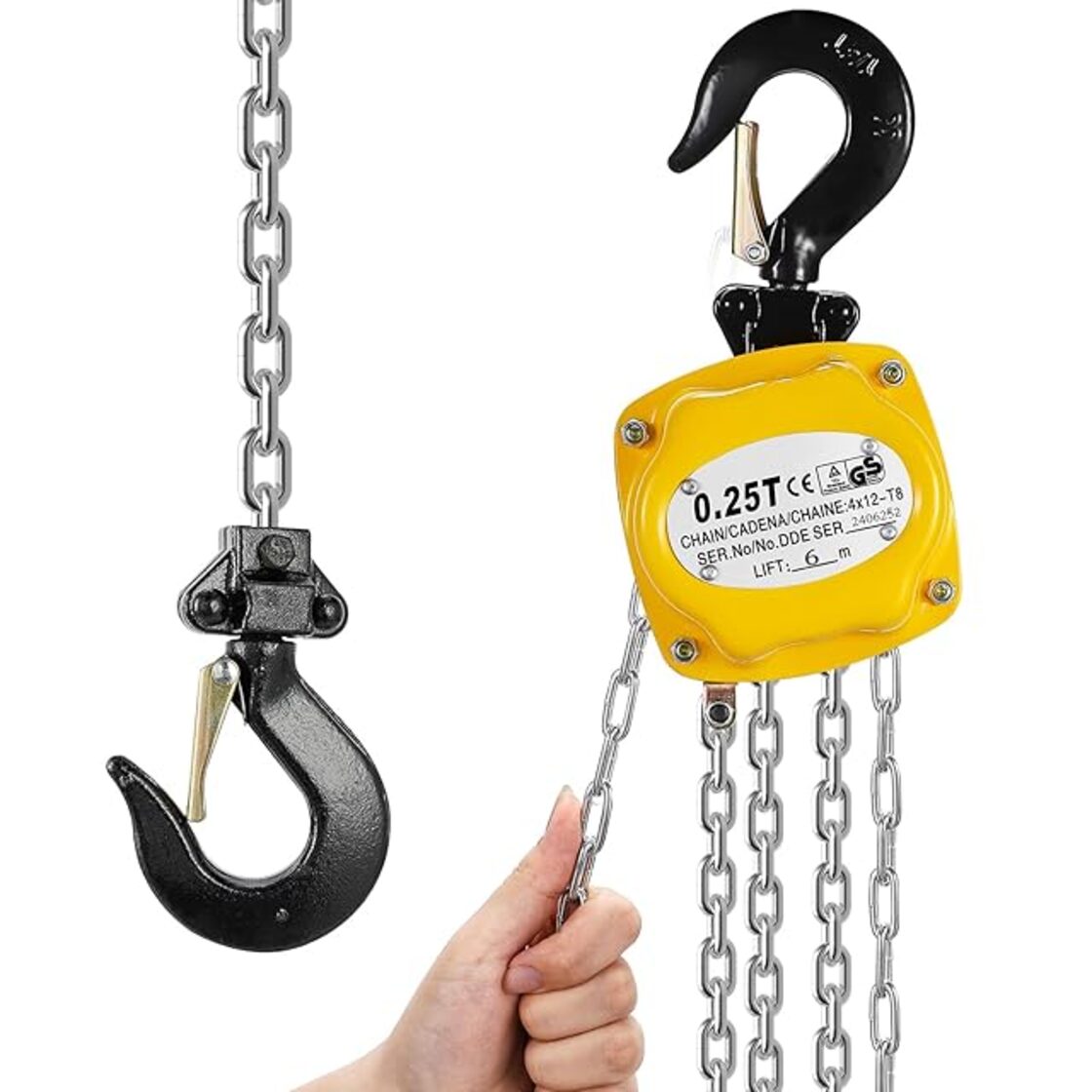 迅速発送 NEWTRY チェーンブロック 0 25t 6m 手動 250kg 軽量 ミニサイズ コンパクト設計 携帯しやすい 合金鋼 耐腐食チェーン 工場 倉庫 DIY用 安全ロック付き 吊り上げ 荷揚げ チェーンローラー チェンブロック 日本語マニュアル同梱 0 25T