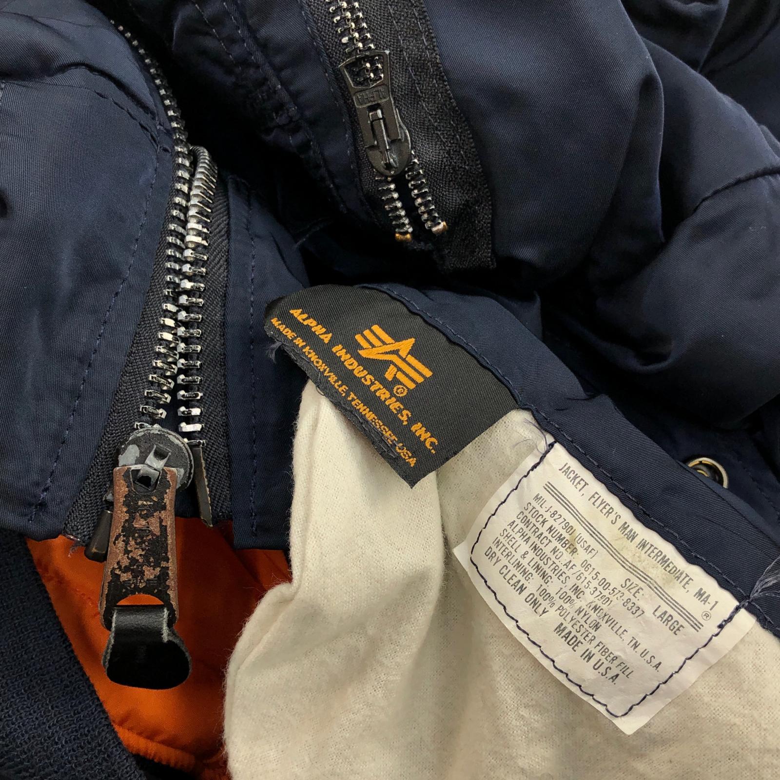 ALPHA アルファ 90- 00年代 USA製 MA-1 民間品 ミリタリー フライト