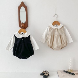 【春作】コーデュロイシンプルサロペットロンパース　全2色