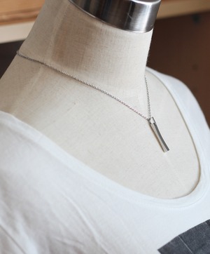 キュービックジルコニ付き  ステンレスネックレス N1203