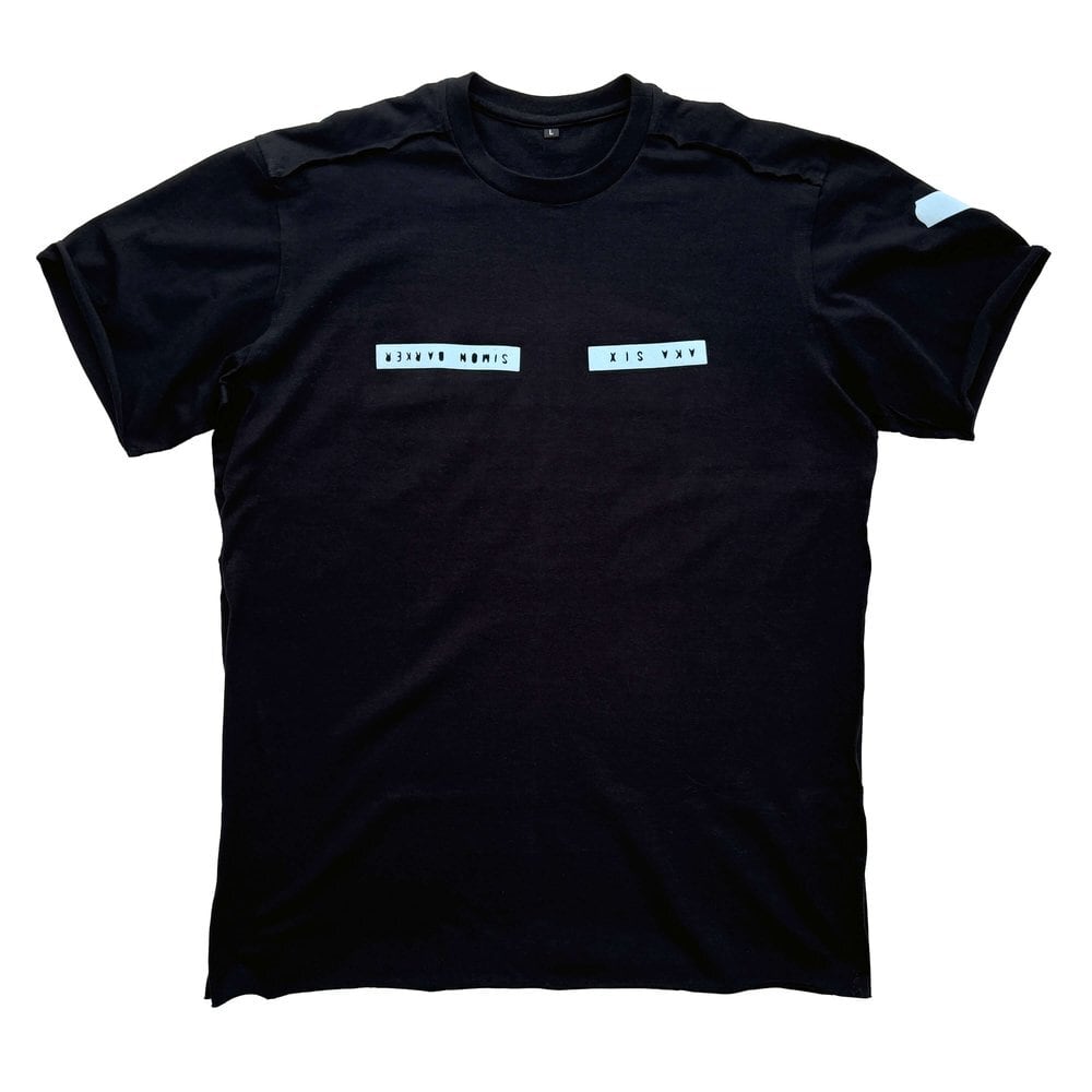 AKA SIX /T-SHIRT /CLASSIC - AKA SIX BLUE FLOCK PRINT Black