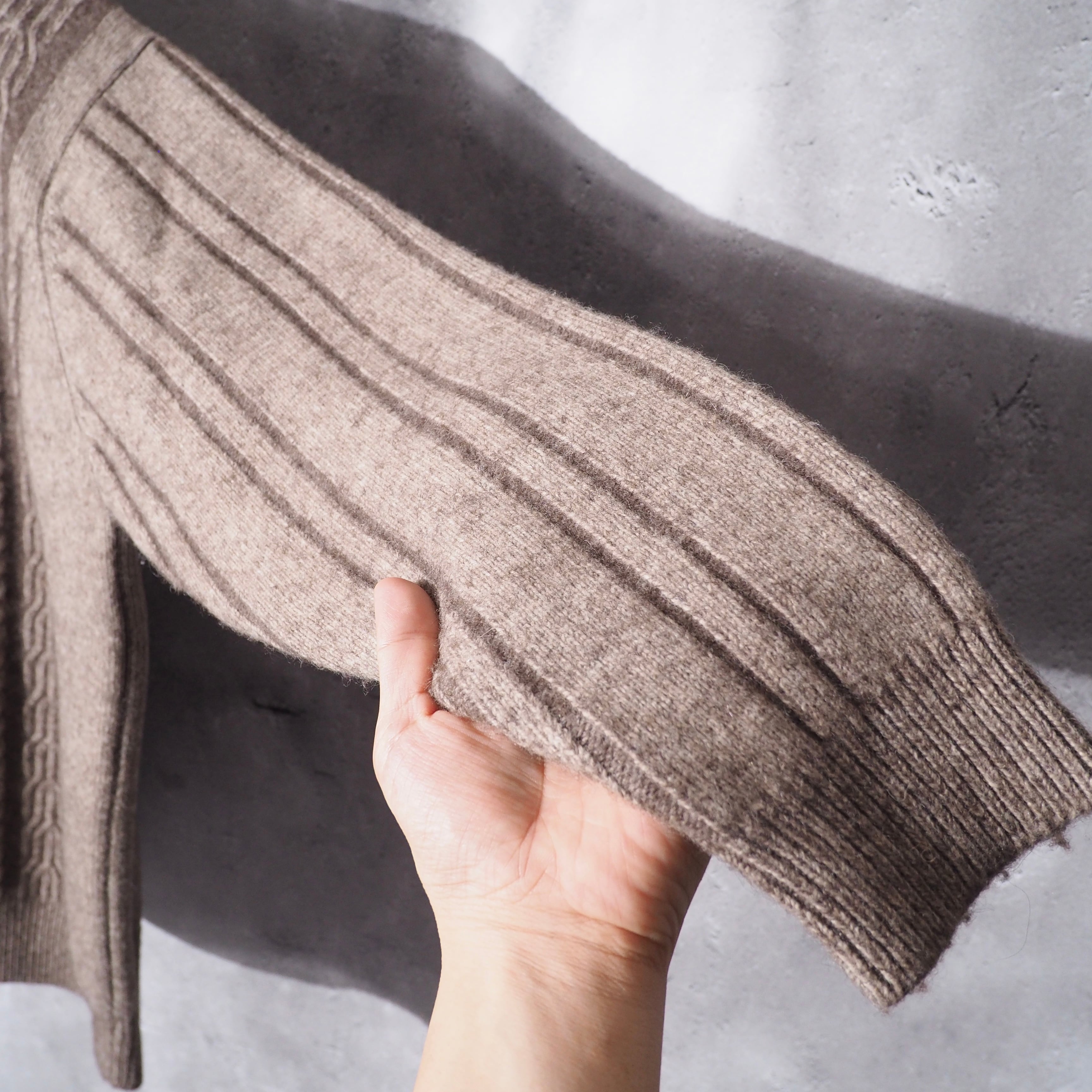 1990s " Cashmere mix " Twist Rope pattern vintage knit