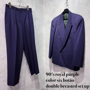 90's royal purple color six botão double breasted set up