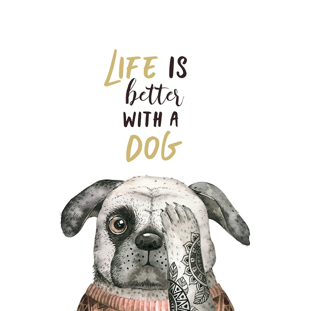 【FASANA】バラ売り2枚 ランチサイズ ペーパーナプキン Life is better with a dog ホワイト