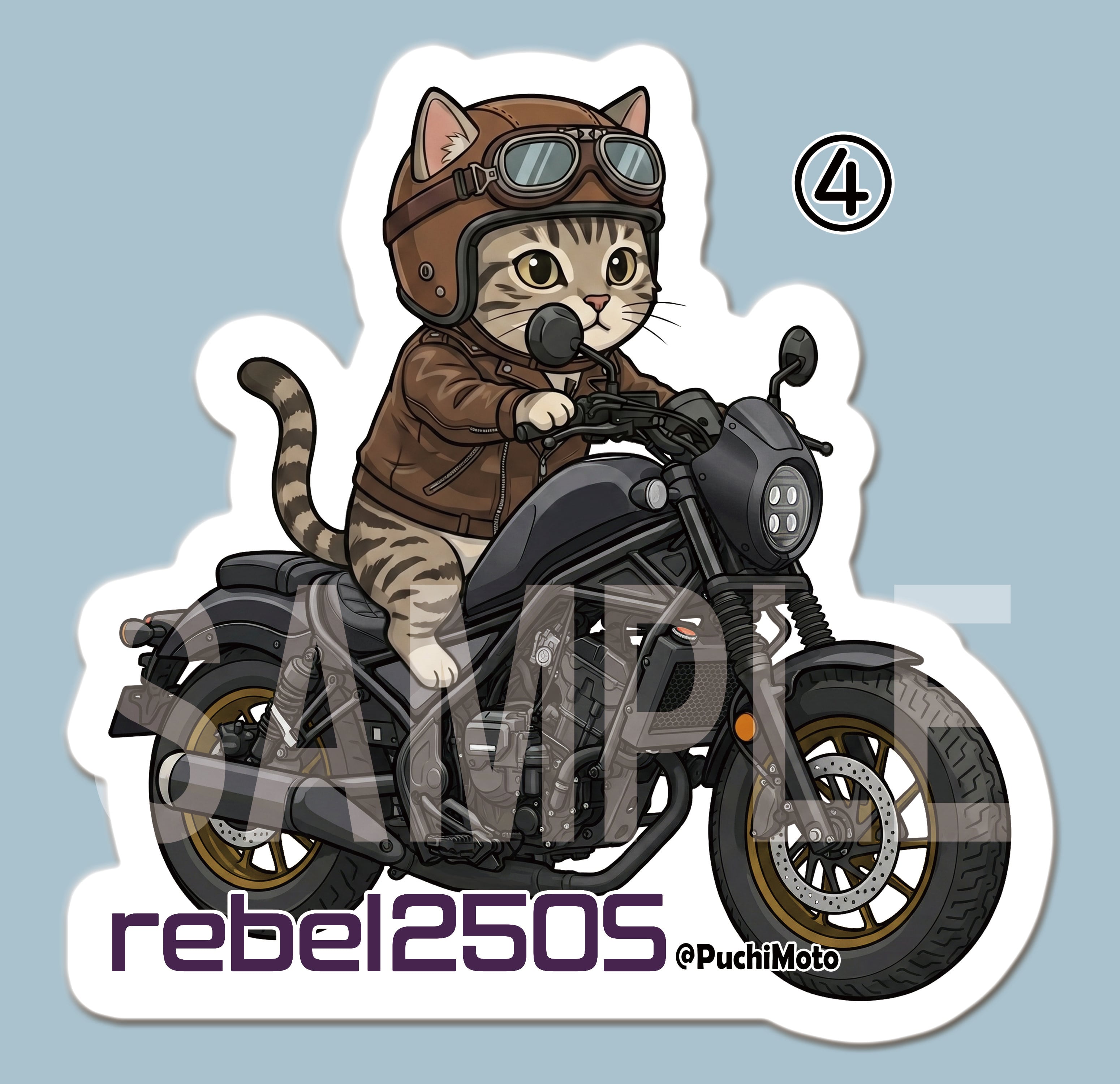 HONDA レブル & 猫 ステッカー Mサイズ | PAY ID
