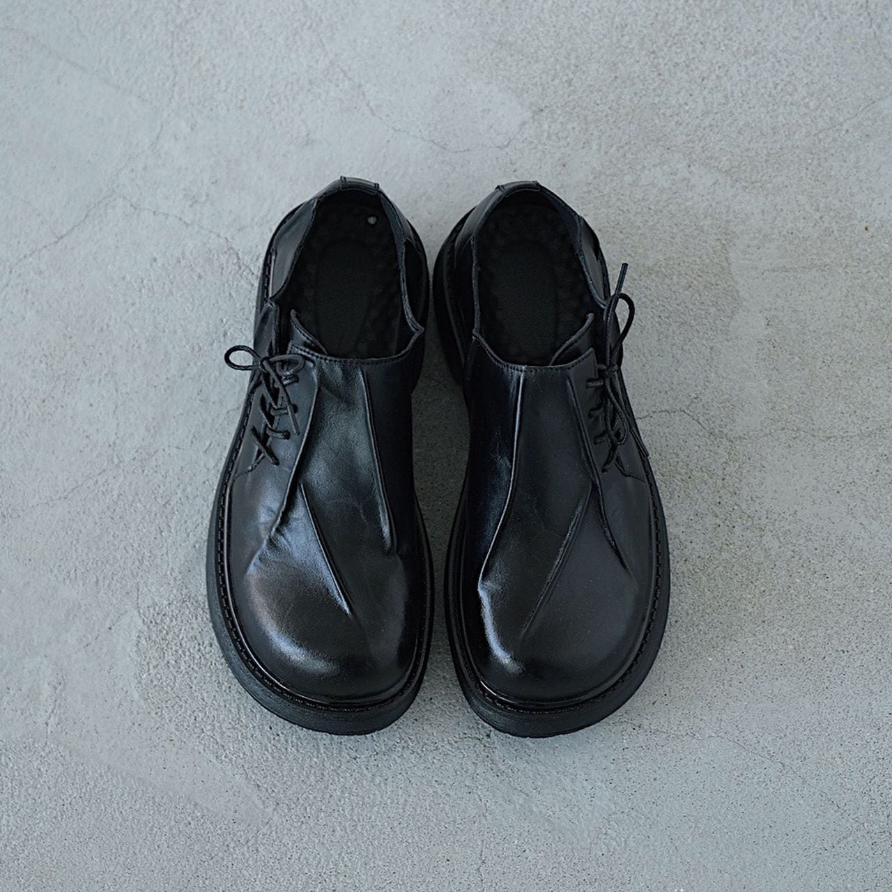 Thick-soled side-braided leather shoes(MT1279)