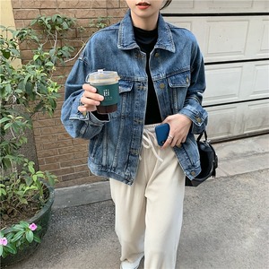 レディース ジャケット アウター 上着 デニム 羽織 前開き デニムジャケット 長袖 ドロップショルダー 襟付き オーバーサイズ  ストリート ポケット ボタン アメカジ かわいい 大人可愛い きれいめ シンプル カジュアル 上品 おしゃれ かっこいい レトロ こなれ感 メンズライク クール 抜け感 ベーシック アメリカン 無地 春 秋 学生 学校 通学 デート お出かけ お泊まり 女子会 休日 重ね着 普段使い 着回し レイヤード 定番 M L XL 2XL 3XL 大きいサイズ ゆる ブルー