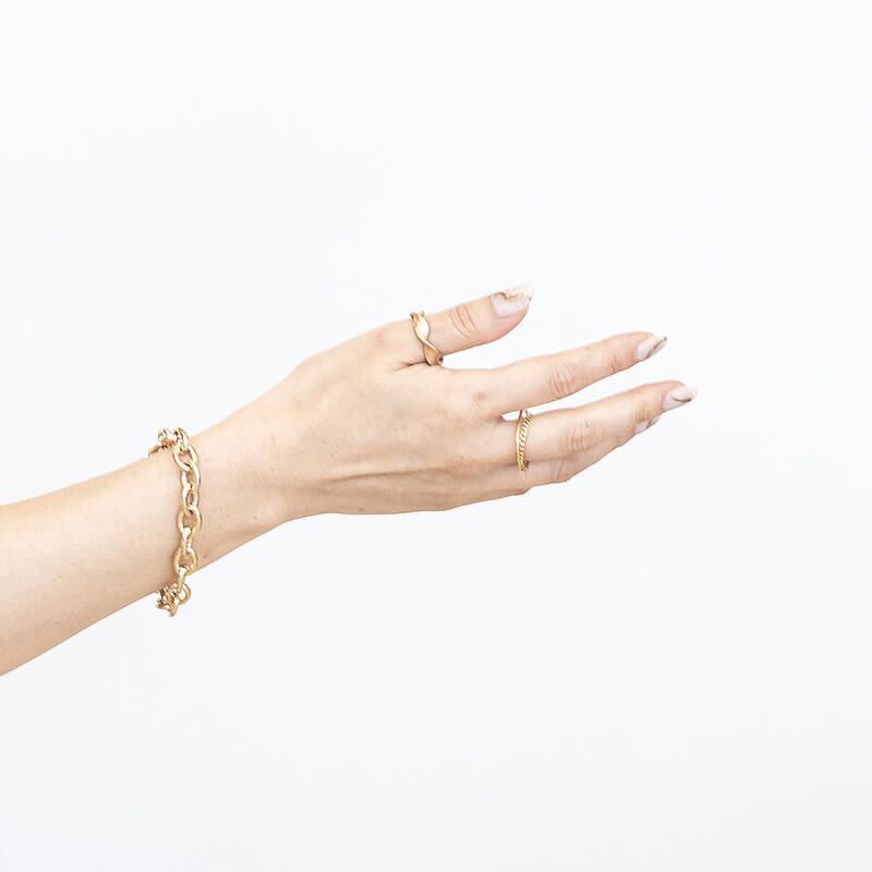 ウェーブリング ネコポス便】ヴィンテージ風ねじれウェーブリング (0341